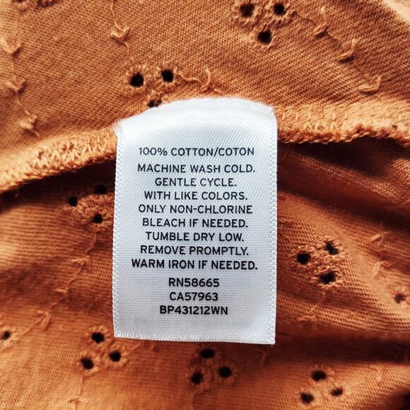 BP. Burnt Rust Orange Off-the-Shoulder All-Over Eyelet Top Women's Plus Size 4X - Picture 6 of 6